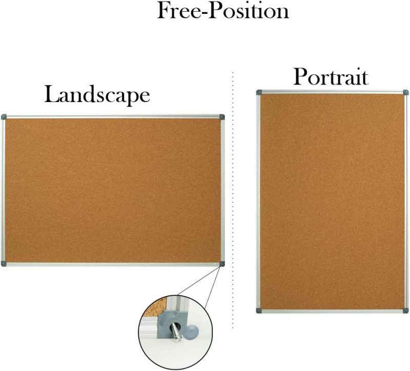 Cork Board Bulletin Board, Double Sided Corkboard 36" x 24", Wall-Mounted Aluminum Framed Message Presentation Notice Board 3 x 2 - Image 2