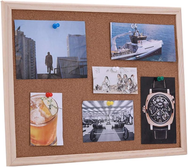 Cork Bulletin Board Meassge Cork Board Mini Wood Display Easel for Home Office Notice Photo Display with Board Stand - Image 2