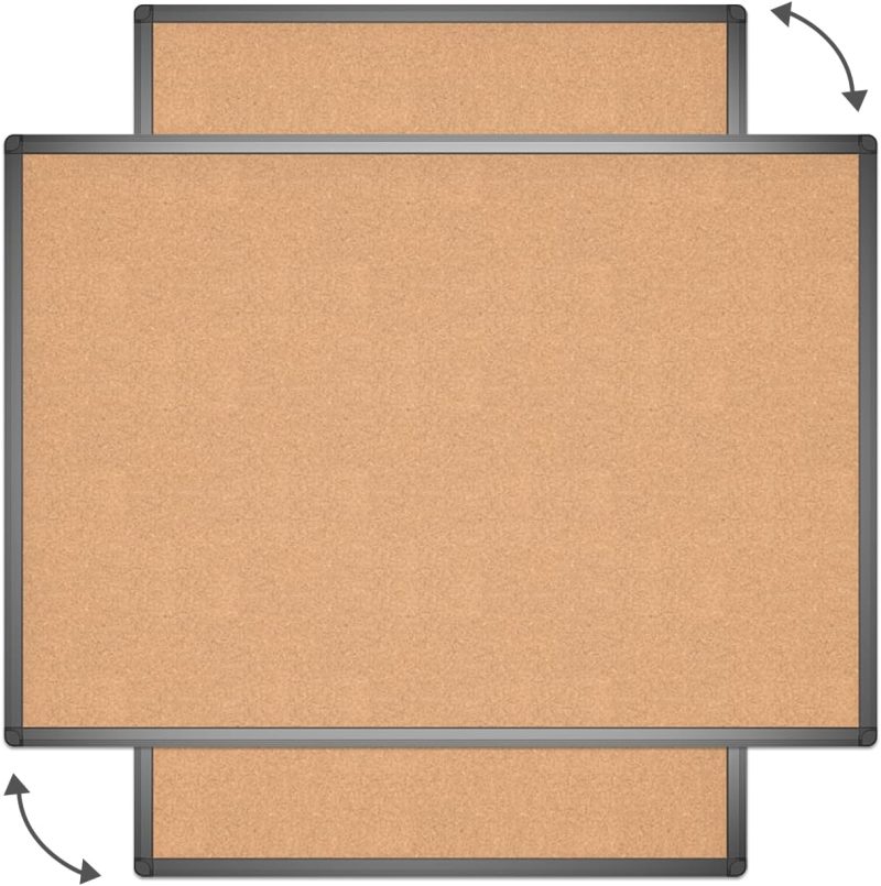 Cork Notice Board, 36 X 24 Inches, Cork Bulletin Board with Black Aluminium Frame - Image 2