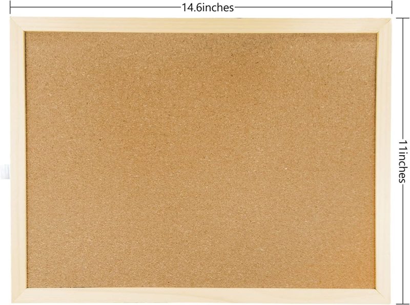 14.6 inches x 11 inches Frame Cork Board for Bulletin Board, Home Decor, Office, School, Message Board and Include Installation kit, Push pins. - Image 2