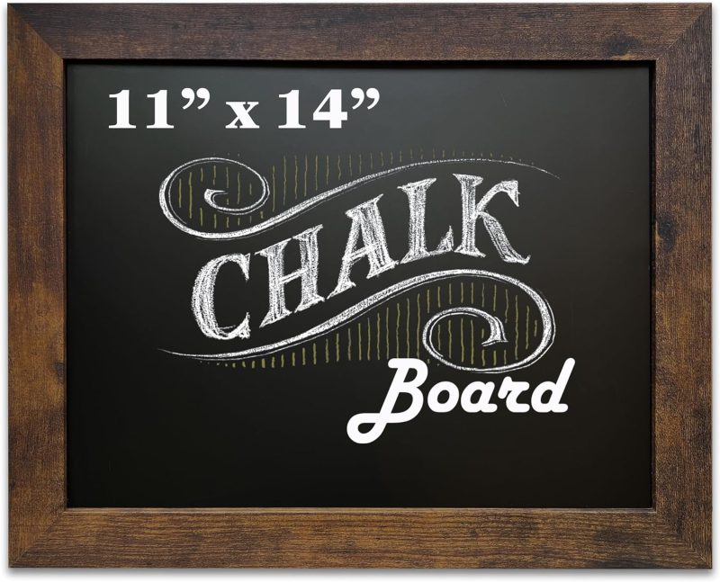 11" x 14" Rustic Magnetic Chalkboard with Frame for Wall - Easy-to-Erase Hanging Blackboard for Wall
