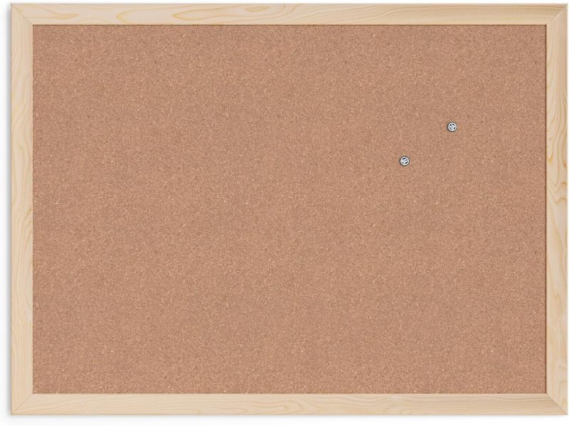 Cork Bulletin Board,18 x 24 Inches, Light Birch Wood Frame
